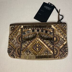 Beaded wristlet Sorpresa Golds and browns